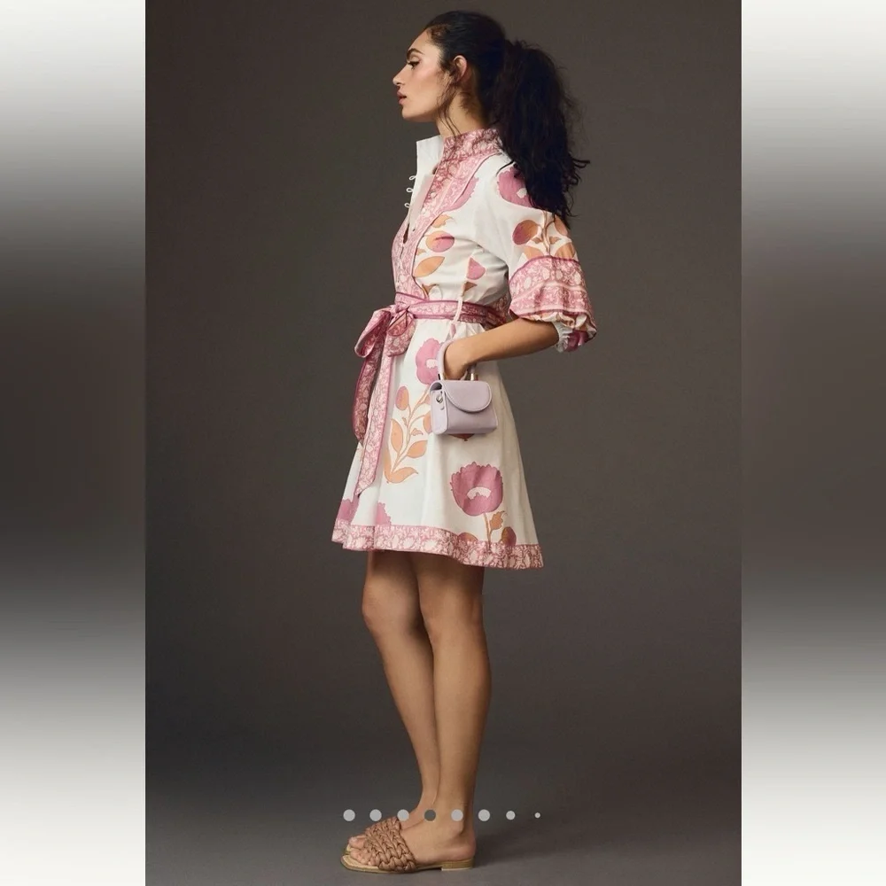 Anthropologie Sue Sartor flounce shorty dress L - Picture 16 of 16
